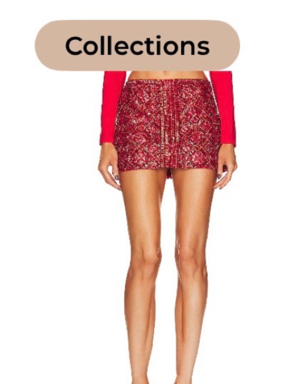 Retrofete Aaliyah sequin red mini skirt